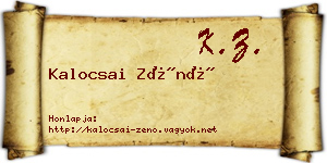 Kalocsai Zénó névjegykártya